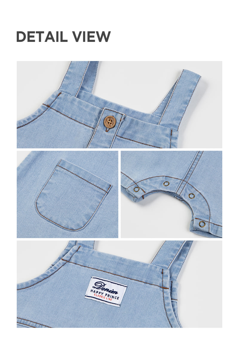 Kids Clara - Korean Baby Fashion - #babyoutfit - Glow Denim Baby Overalls - 6