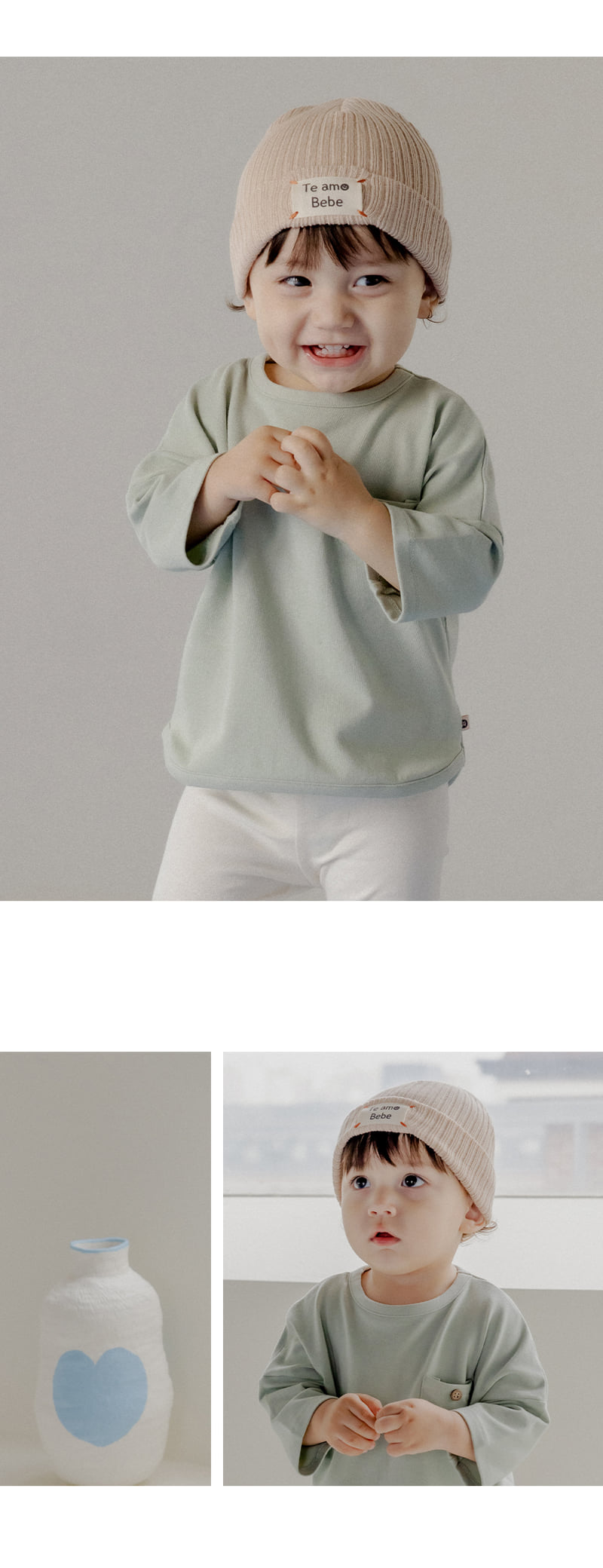 Kids Clara - Korean Baby Fashion - #babyoutfit - Xeno Ribbed Baby Beanie - 2