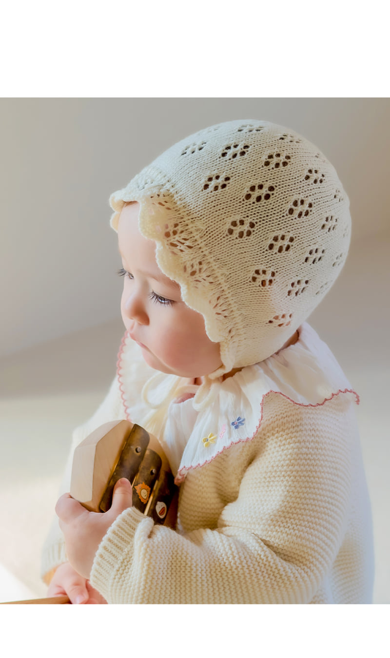 Kids Clara - Korean Baby Fashion - #babyoutfit - Rib Knit Baby Bonnet