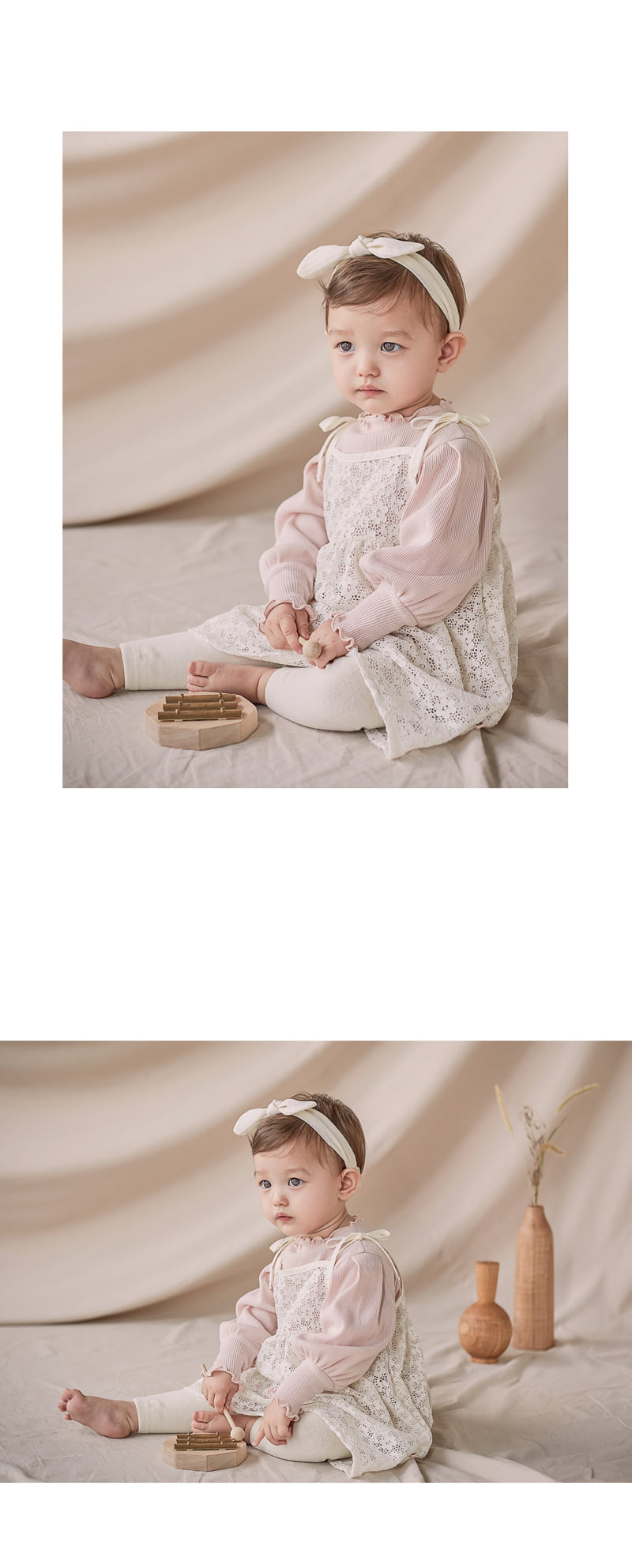 Kids Clara - Korean Baby Fashion - #babyoutfit - Oatmeal Plain Baby Leggings-R (set of 5) - 4