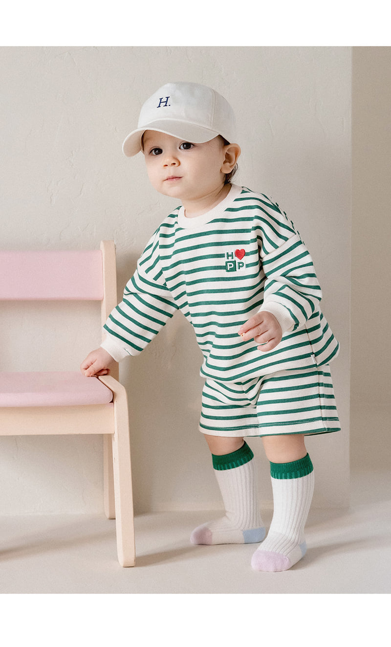 Kids Clara - Korean Baby Fashion - #babyootd - Laia Three-piece Set-up_green - 4