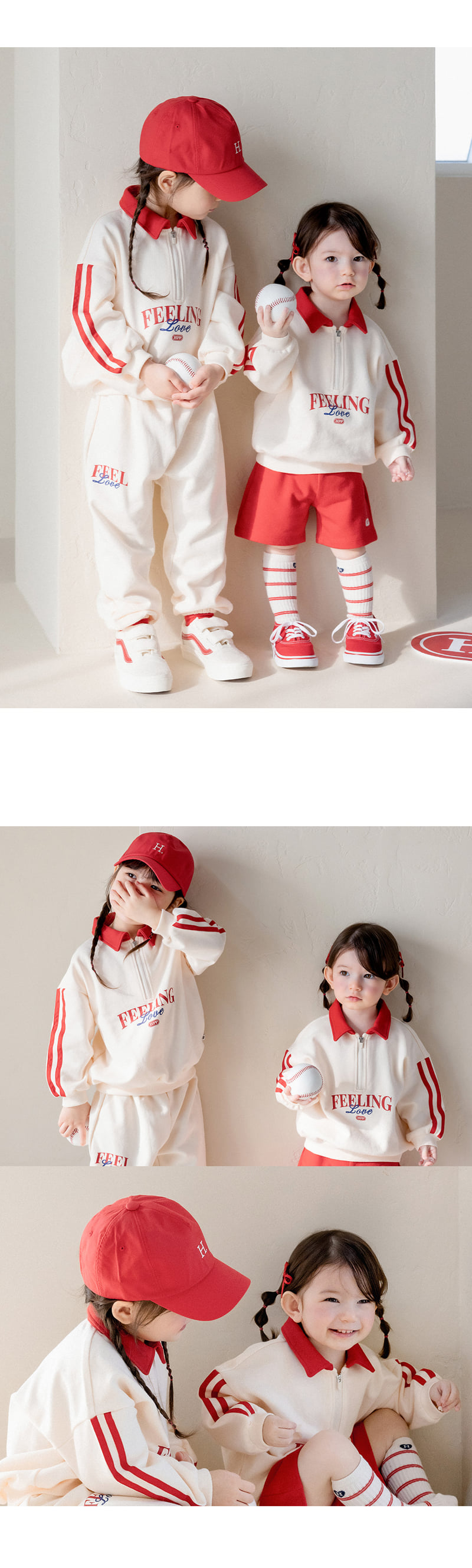 Kids Clara - Korean Baby Fashion - #babyoutfit - Regan Three-piece Set-up_red - 2