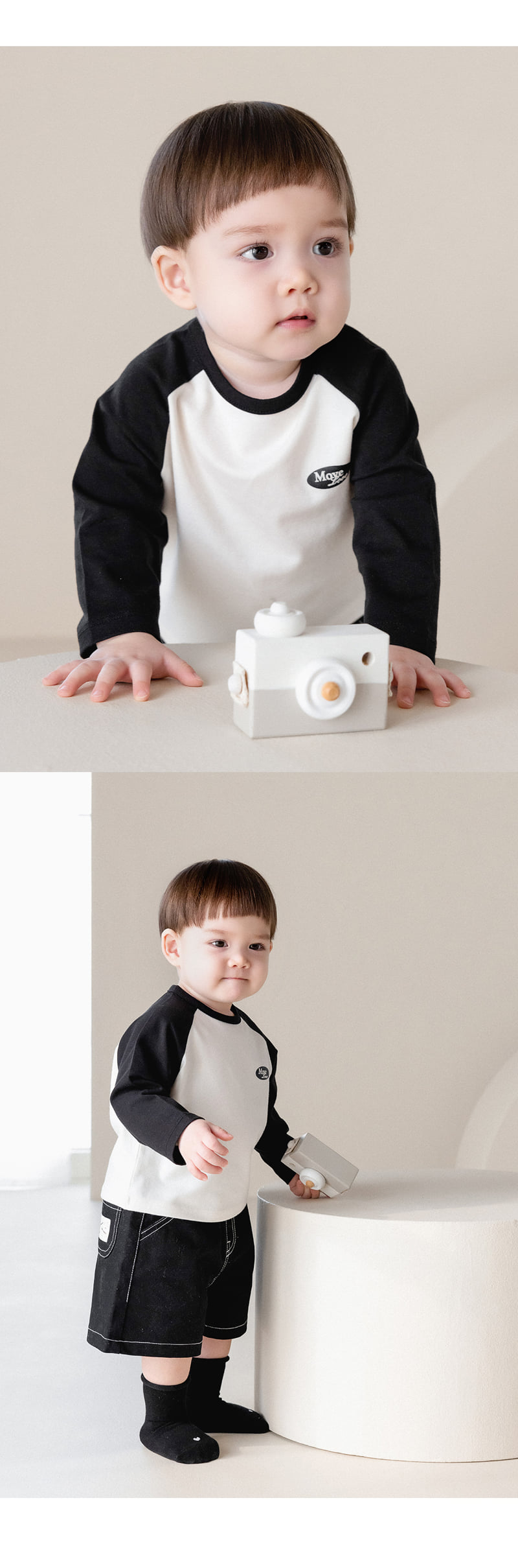 Kids Clara - Korean Baby Fashion - #babyoutfit - Hao Raglan Baby Tee - 2