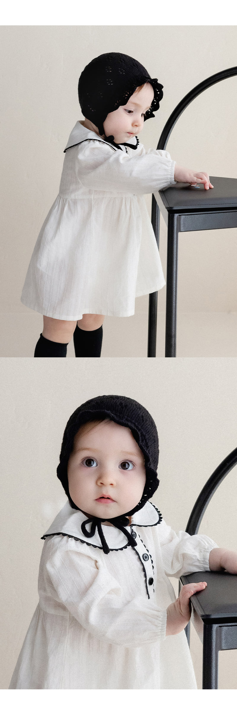 Kids Clara - Korean Baby Fashion - #babyoutfit - Ribbed Knit Baby Bonnet - 2