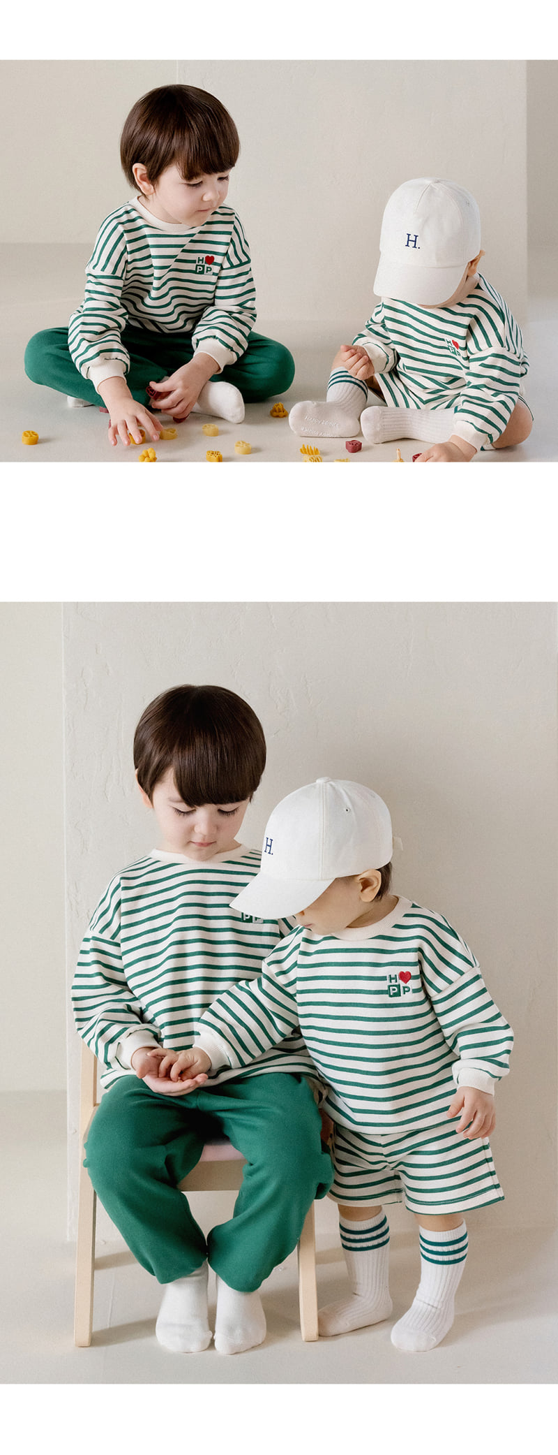 Kids Clara - Korean Baby Fashion - #babywear - Laia Three-piece Set-up_green - 6
