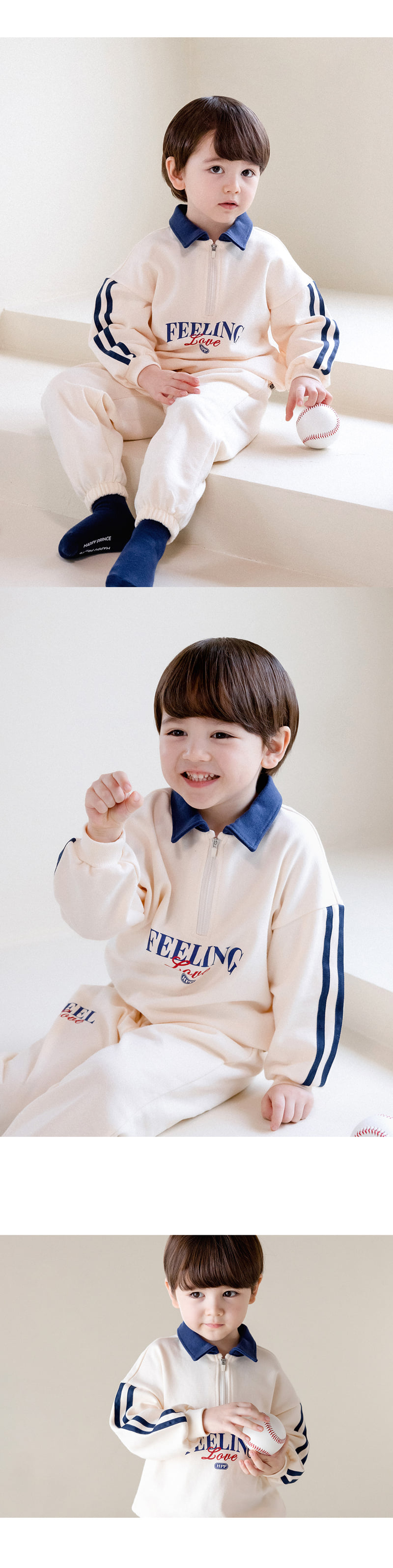 Kids Clara - Korean Baby Fashion - #babywear - Regan Three-piece Set-up_navy - 2