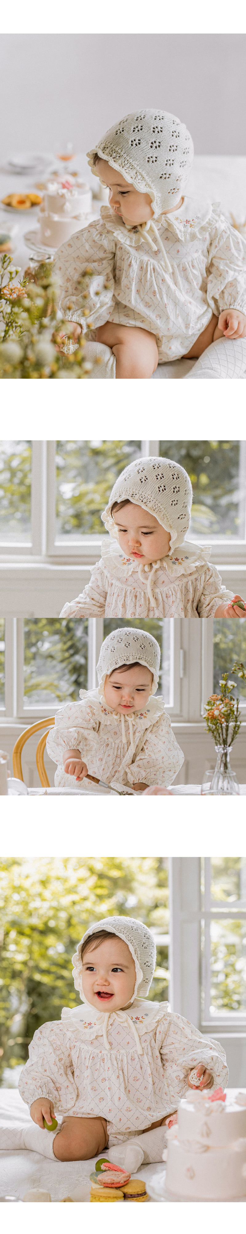 Kids Clara - Korean Baby Fashion - #babyoutfit - Ribbed Knit Baby Bonnet - 4