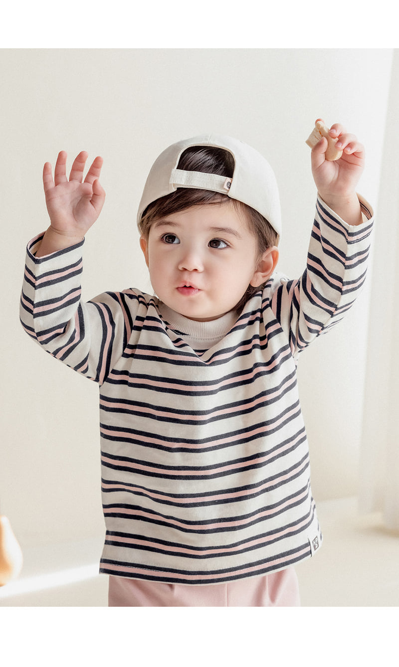 Kids Clara - Korean Baby Fashion - #onlinebabyboutique - Colby Striped Baby Tee - 3