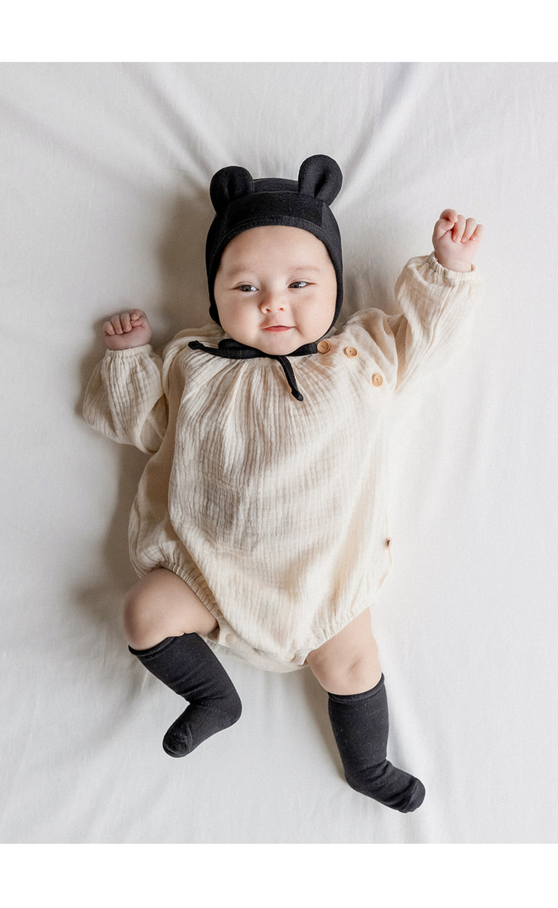 Kids Clara - Korean Baby Fashion - #onlinebabyboutique - Bebe Bear Baby Bonnet - 2