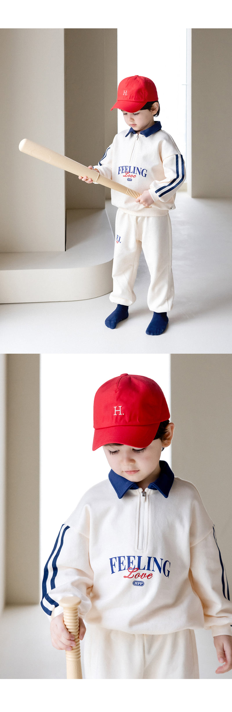 Kids Clara - Korean Baby Fashion - #onlinebabyboutique - Regan Three-piece Set-up_navy - 3