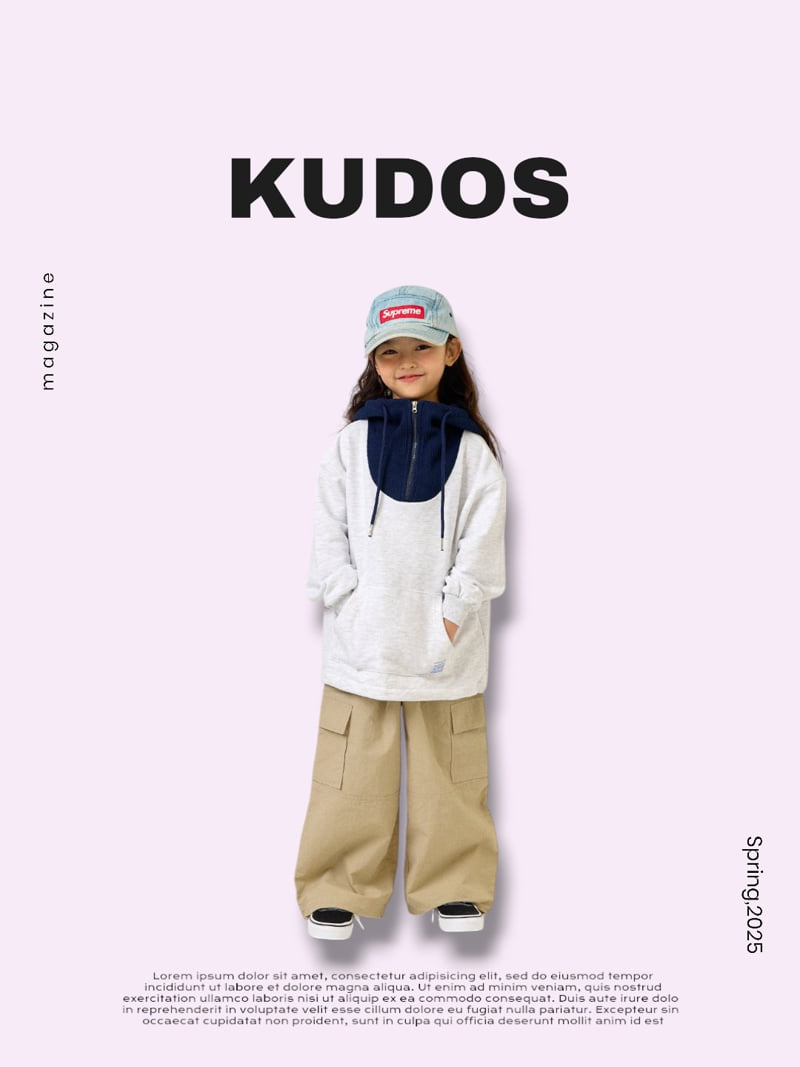 Kudos - Korean Children Fashion - #designkidswear - Waffle Half Zip-Up Hoodie - 6