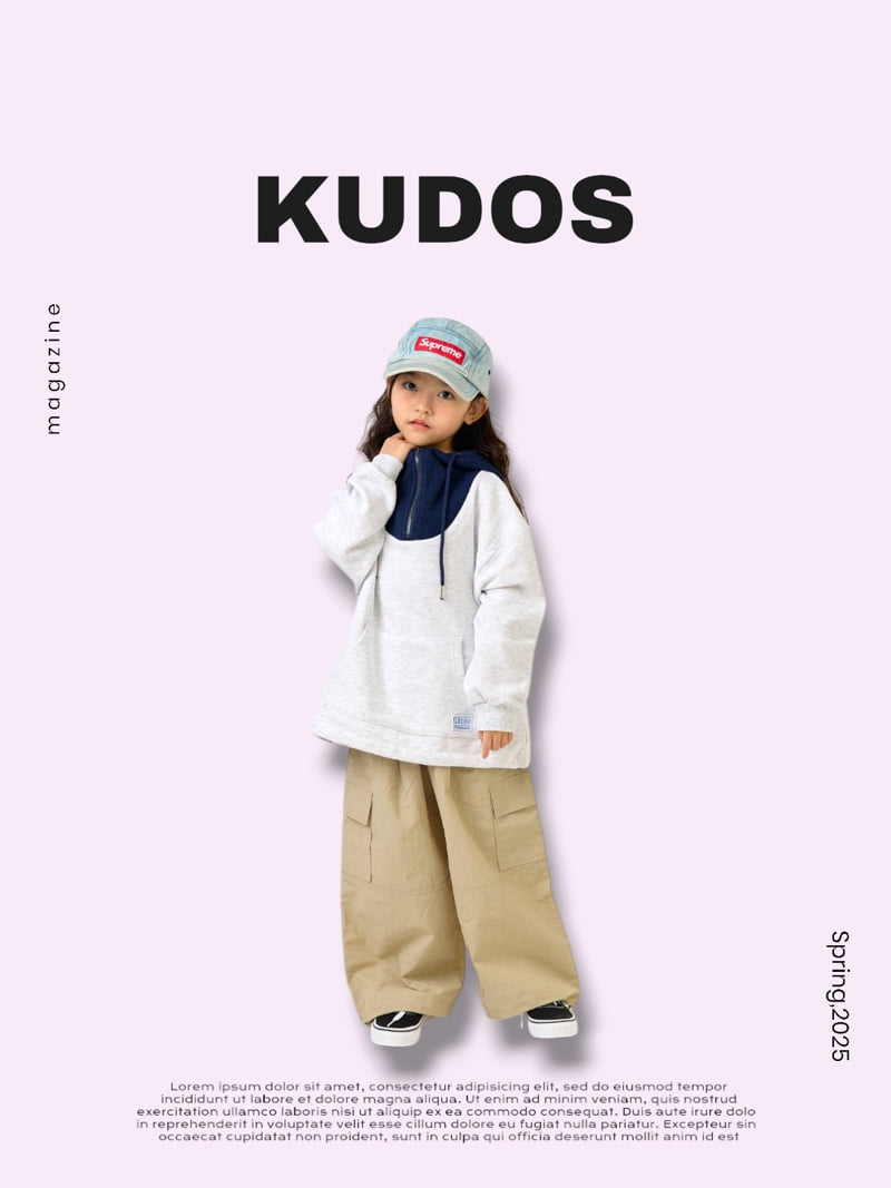 Kudos - Korean Children Fashion - #discoveringself - Waffle Half Zip-Up Hoodie - 7