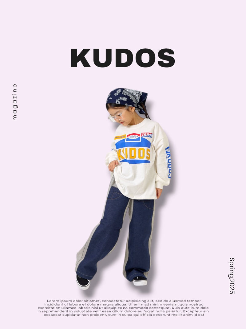 Kudos - Korean Children Fashion - #fashionkids - Denim Double Knit Sweat Pants - 3