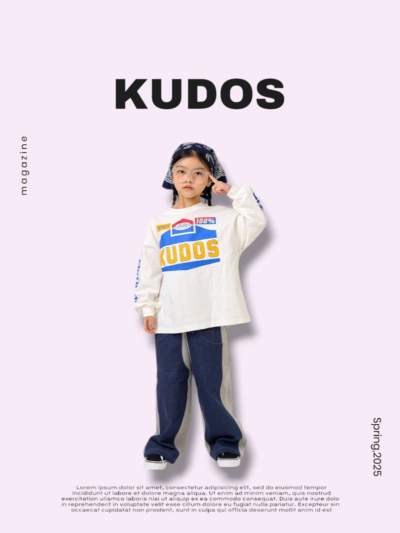 Kudos - Korean Children Fashion - #fashionkids - Denim Double Knit Sweat Pants - 4
