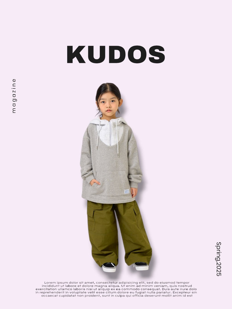 Kudos - Korean Children Fashion - #kidsstore - Waffle Half Zip-Up Hoodie - 10
