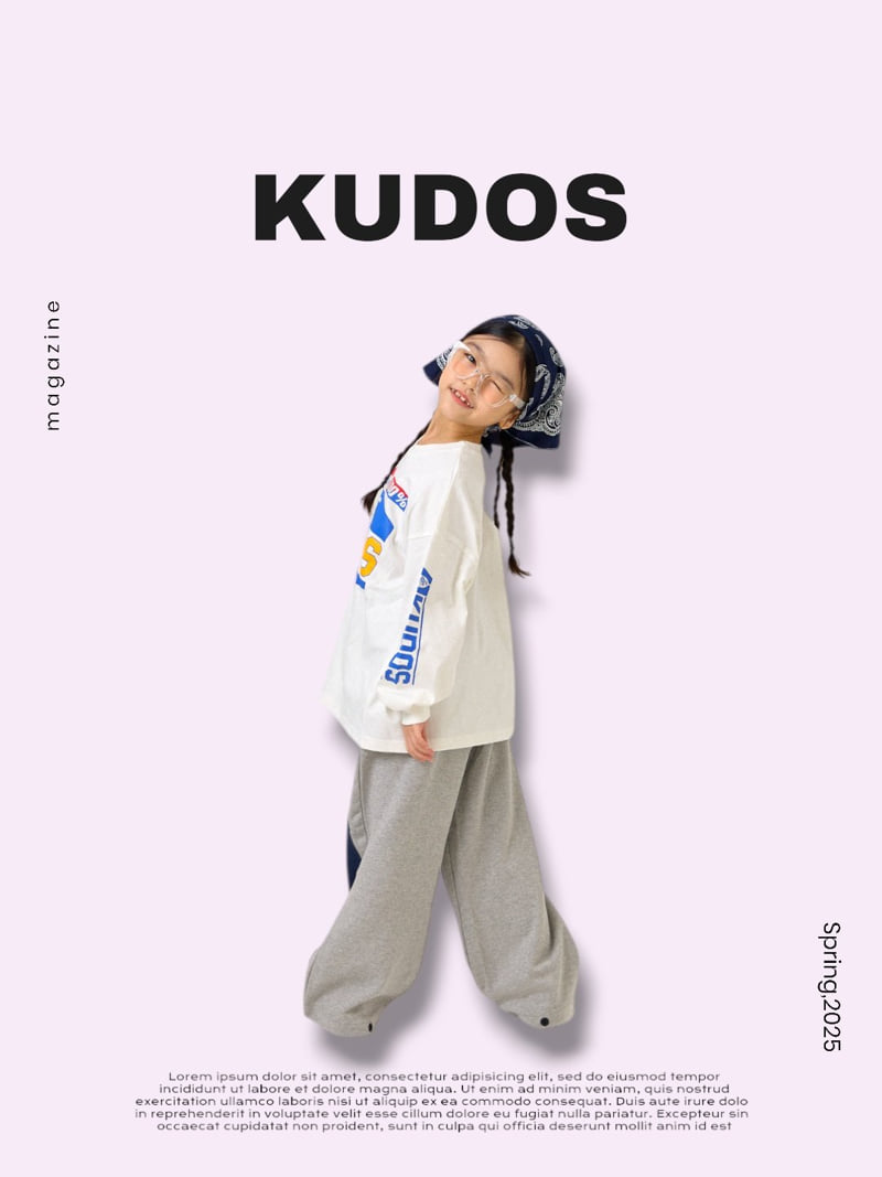 Kudos - Korean Children Fashion - #kidzfashiontrend - Denim Double Knit Sweat Pants - 6