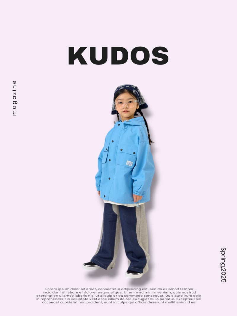 Kudos - Korean Children Fashion - #magicofchildhood - Denim Double Knit Sweat Pants - 9
