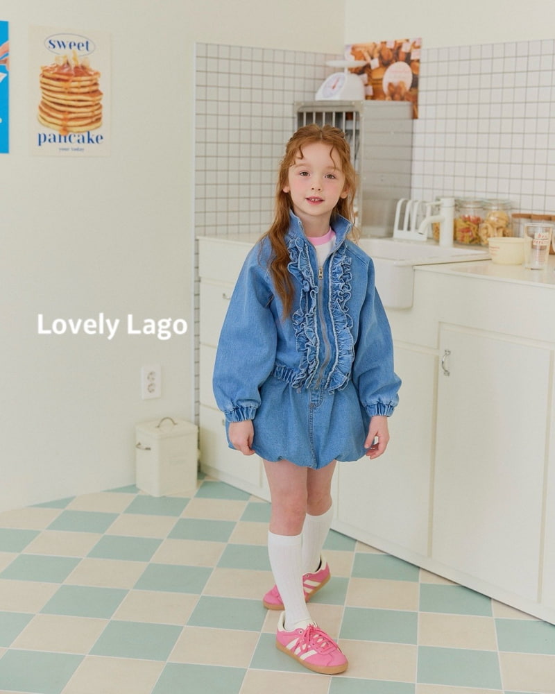 Lago - Korean Children Fashion - #Kfashion4kids - Frill Raglan Denim Jacket - 3