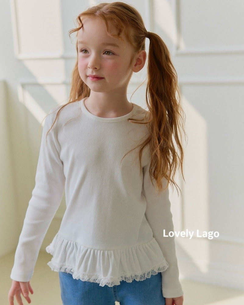 Lago - Korean Children Fashion - #Kfashion4kids - Lace Long Ruffle Tee - 9