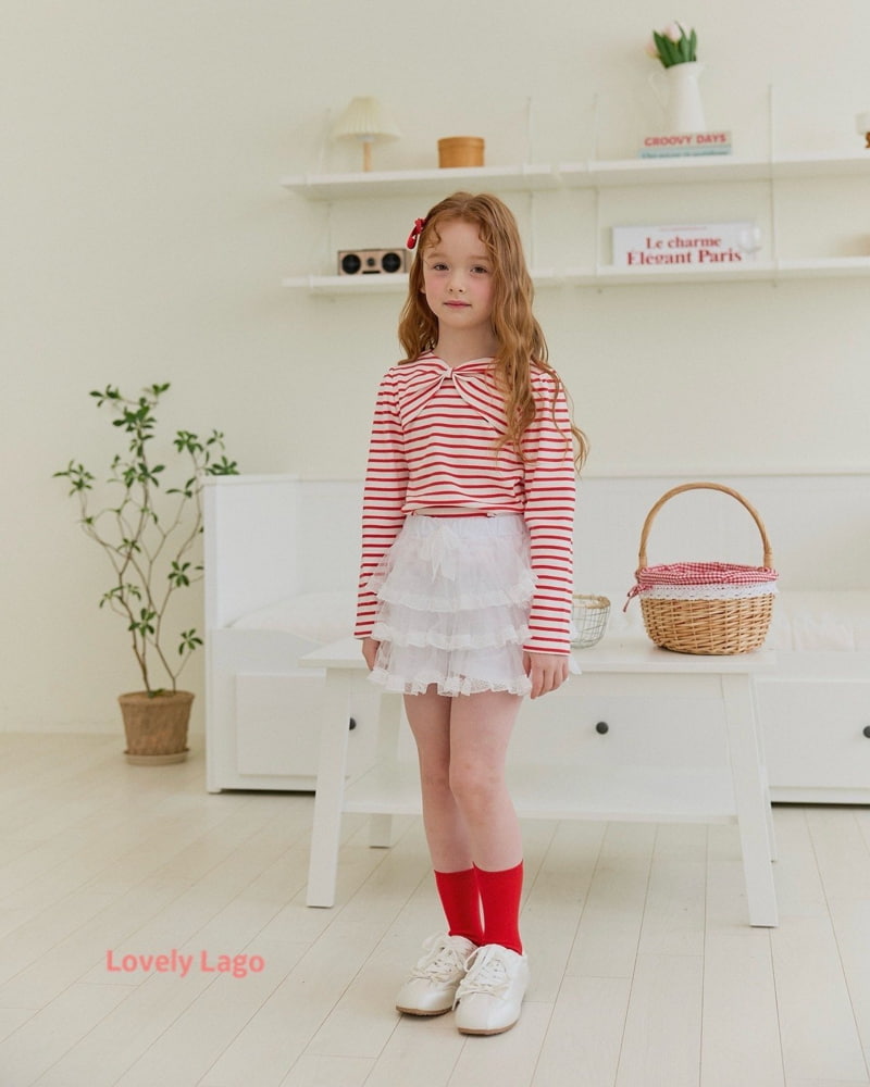 Lago - Korean Children Fashion - #childofig - Big Ribbon Shirring Tee - 10