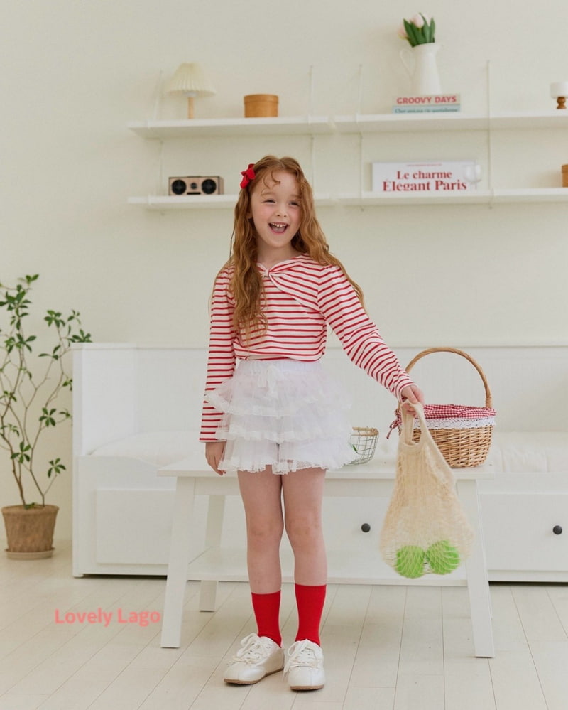 Lago - Korean Children Fashion - #childofig - Big Ribbon Shirring Tee - 9