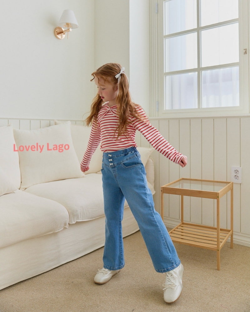 Lago - Korean Children Fashion - #childrensboutique - Big Ribbon Shirring Tee - 11