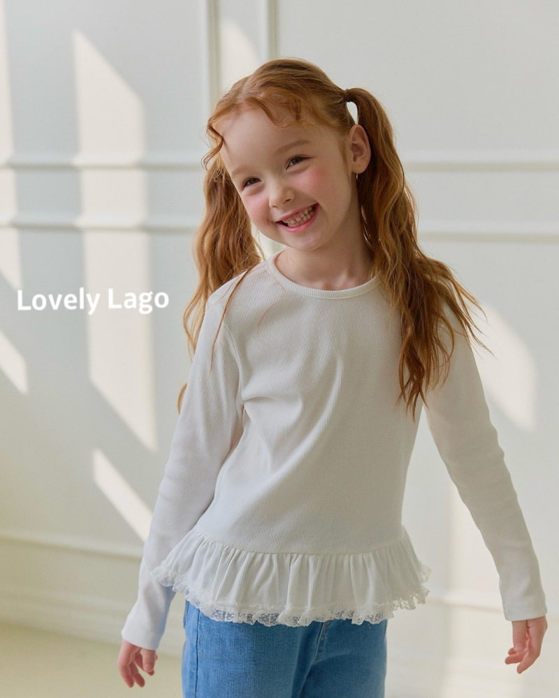 Lago - Korean Children Fashion - #designkidswear - Lace Long Ruffle Tee - 3