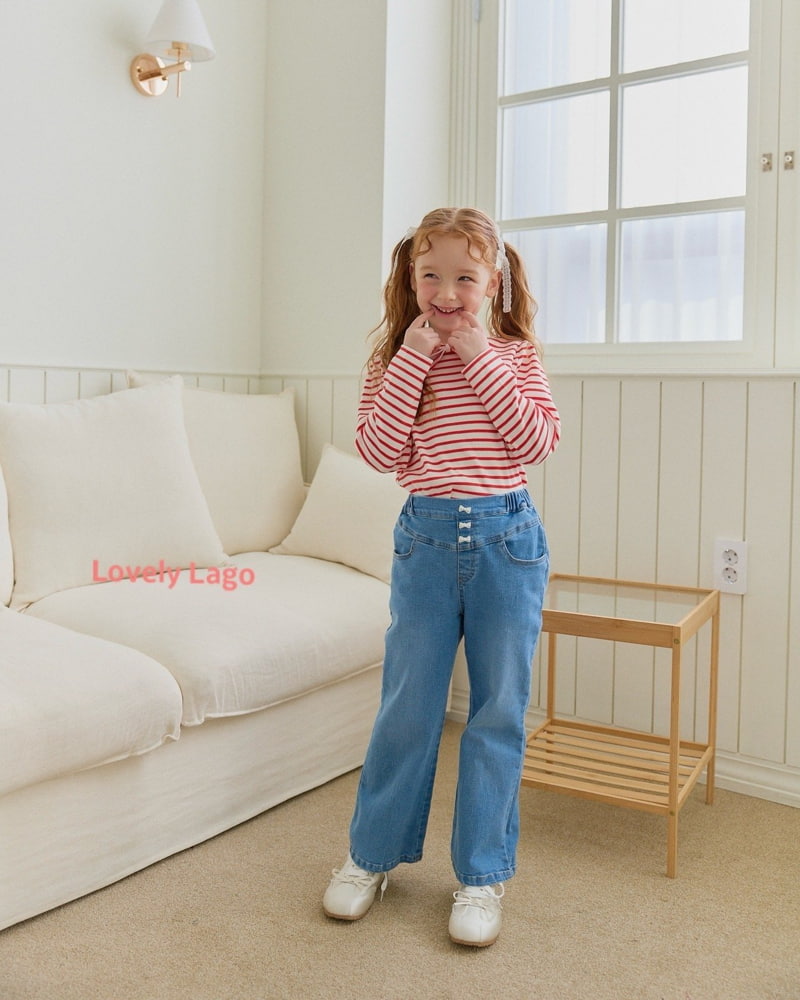 Lago - Korean Children Fashion - #designkidswear - Big Ribbon Shirring Tee - 12