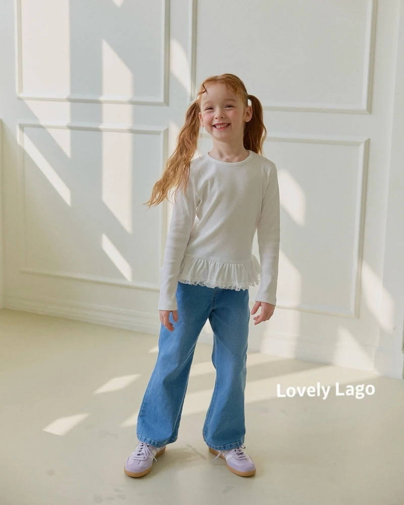 Lago - Korean Children Fashion - #designkidswear - Lace Long Ruffle Tee - 4