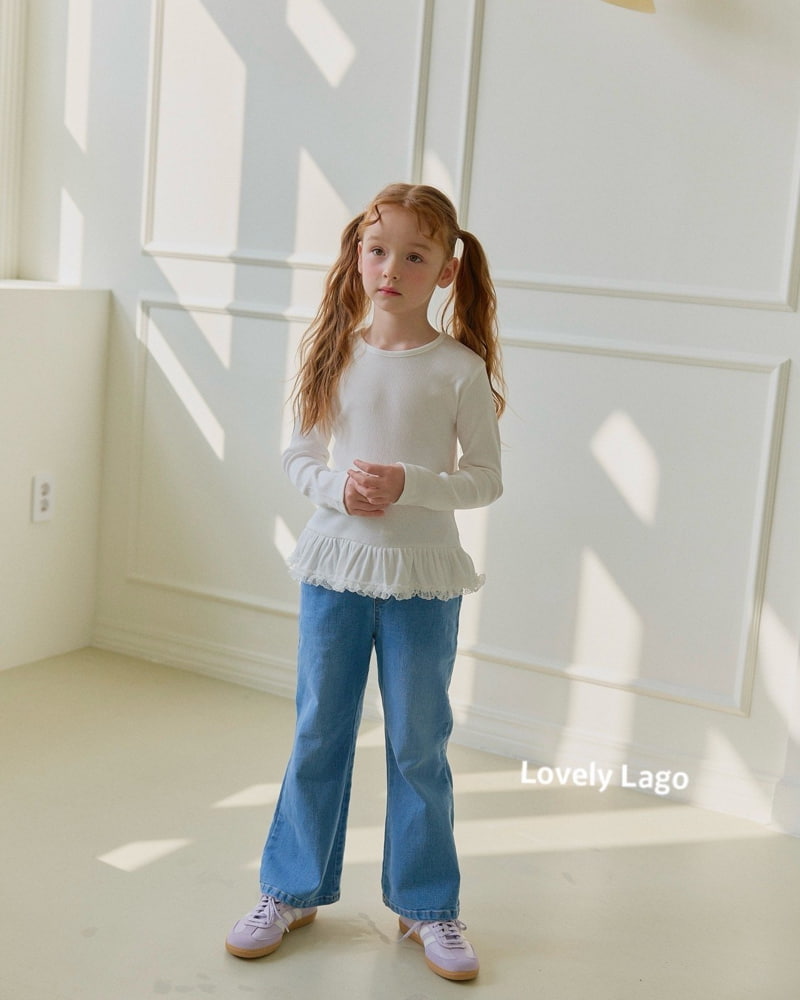 Lago - Korean Children Fashion - #fashionkids - Lace Long Ruffle Tee - 5