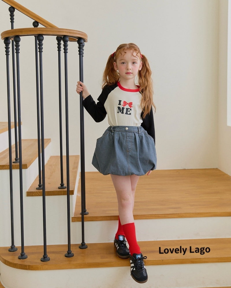 Lago - Korean Children Fashion - #fashionkids - Denim Balloon Skirt Pants - 3