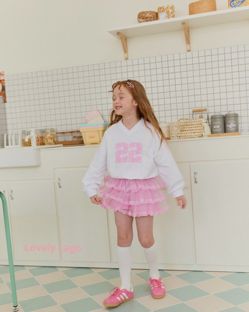 Lago - Korean Children Fashion - #kidsshorts - Lace Raglan Sweatshirts - 2
