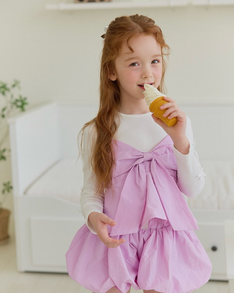 Lago - Korean Children Fashion - #kidsstore - Smocked Ribbon Blouse - 2