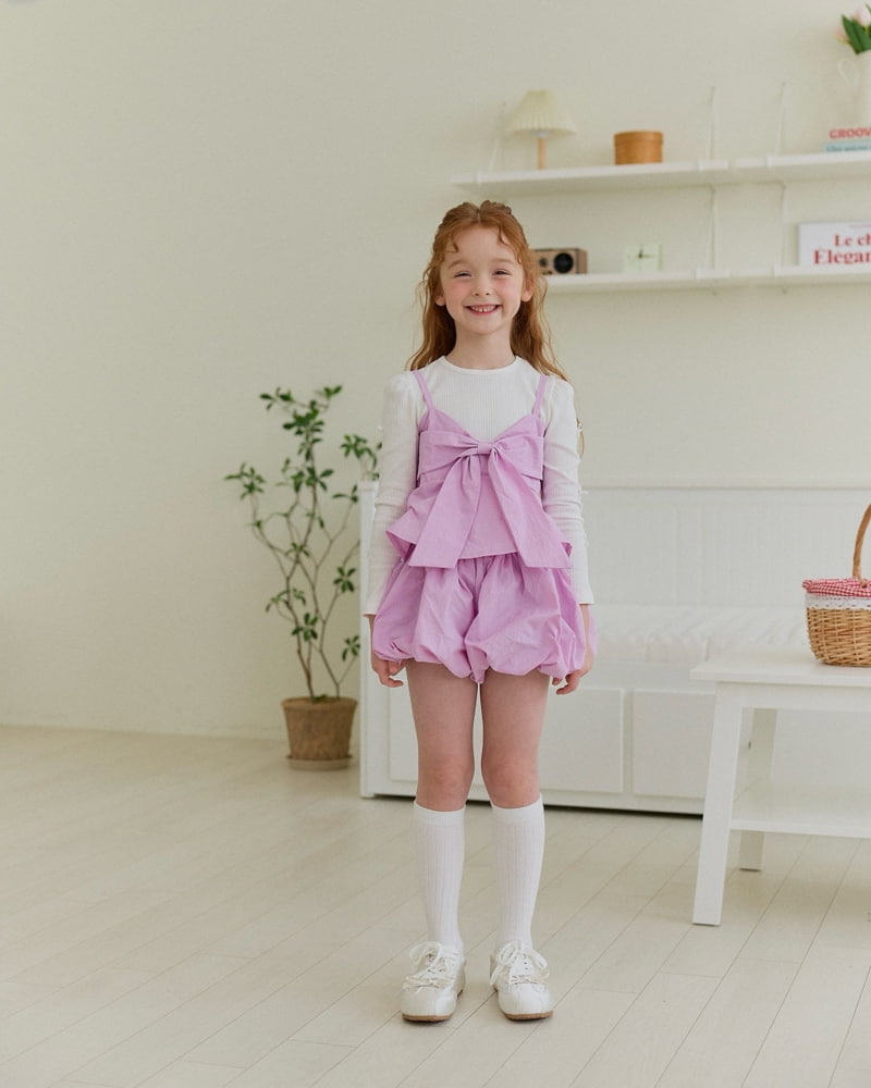 Lago - Korean Children Fashion - #kidzfashiontrend - Smocked Ribbon Blouse - 3