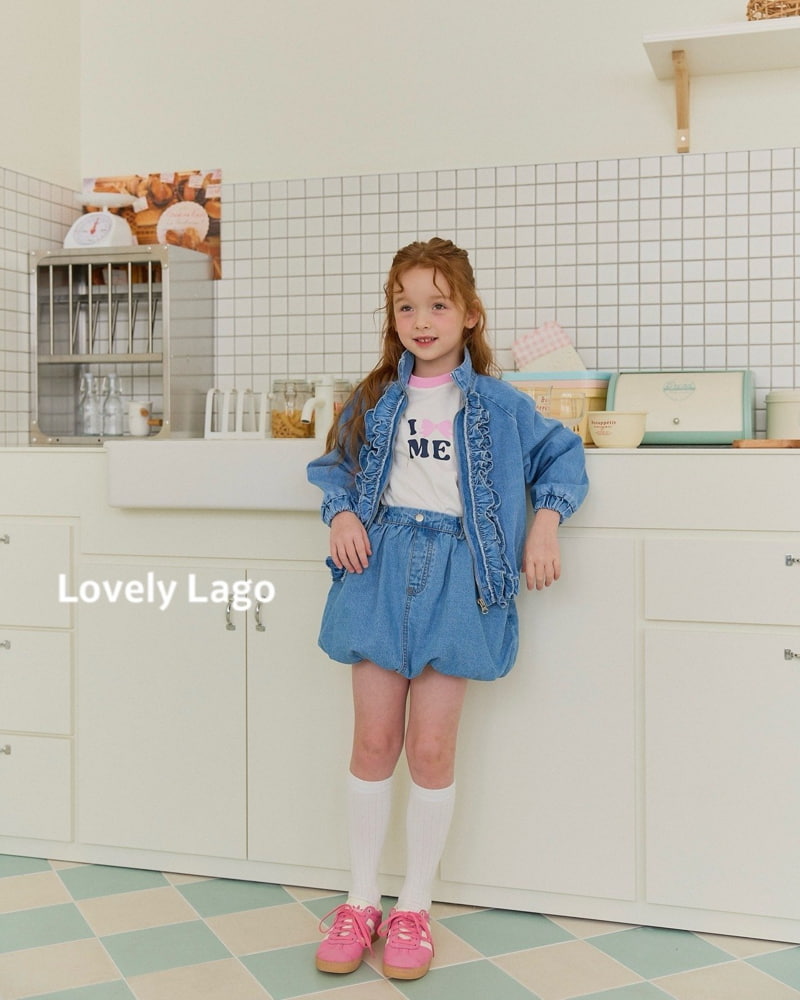 Lago - Korean Children Fashion - #Kfashion4kids - Frill Raglan Denim Jacket - 4