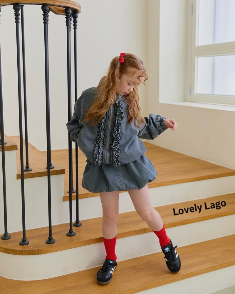 Lago - Korean Children Fashion - #littlefashionista - Denim Balloon Skirt Pants - 8