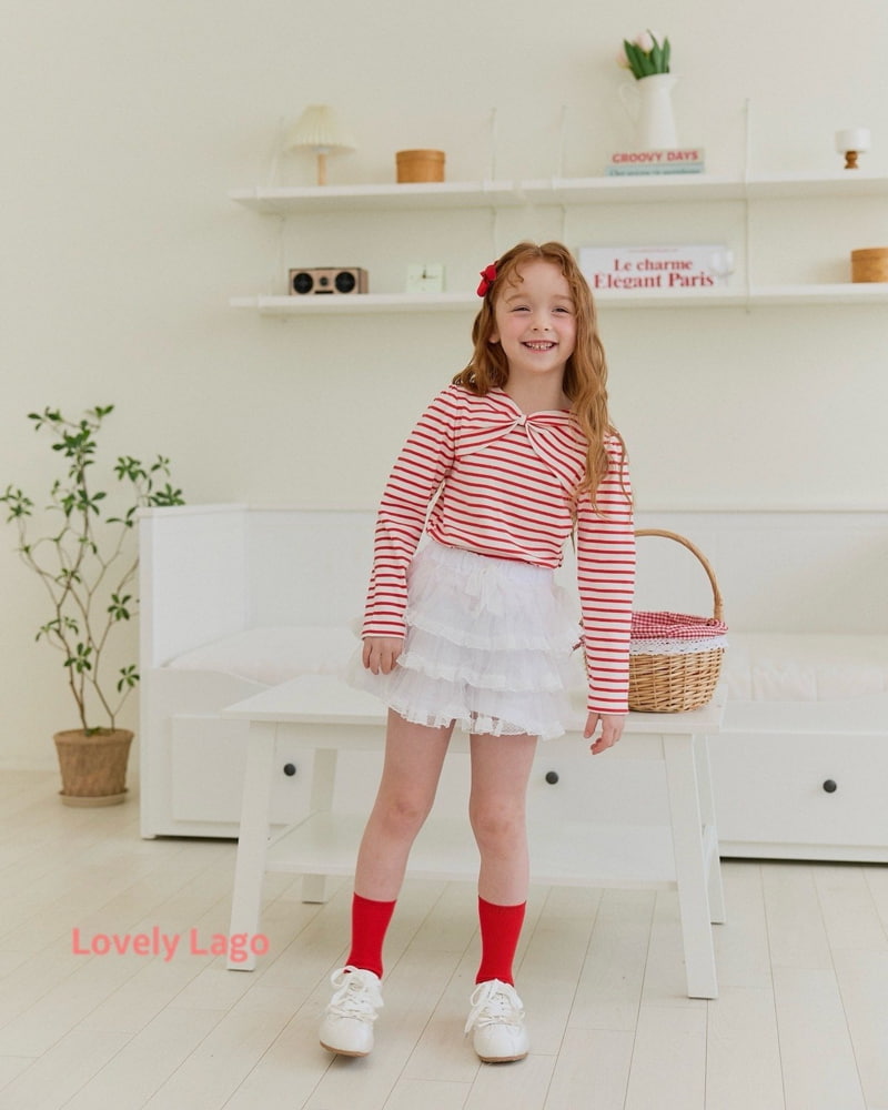 Lago - Korean Children Fashion - #littlefashionista - Big Ribbon Shirring Tee - 5