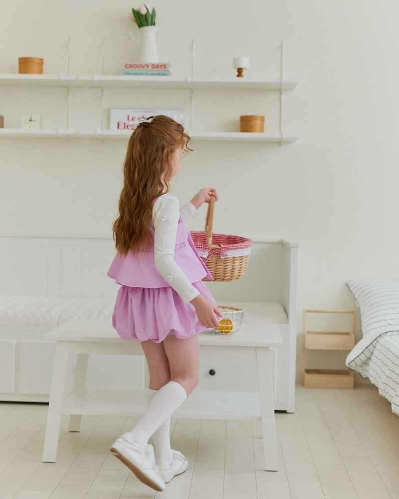 Lago - Korean Children Fashion - #littlefashionista - Smocked Ribbon Blouse - 5