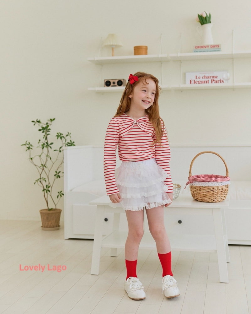 Lago - Korean Children Fashion - #magicofchildhood - Big Ribbon Shirring Tee - 6