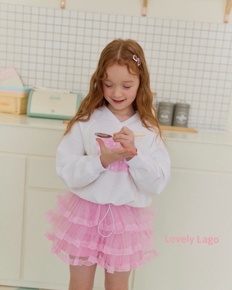Lago - Korean Children Fashion - #minifashionista - Lace Raglan Sweatshirts - 8