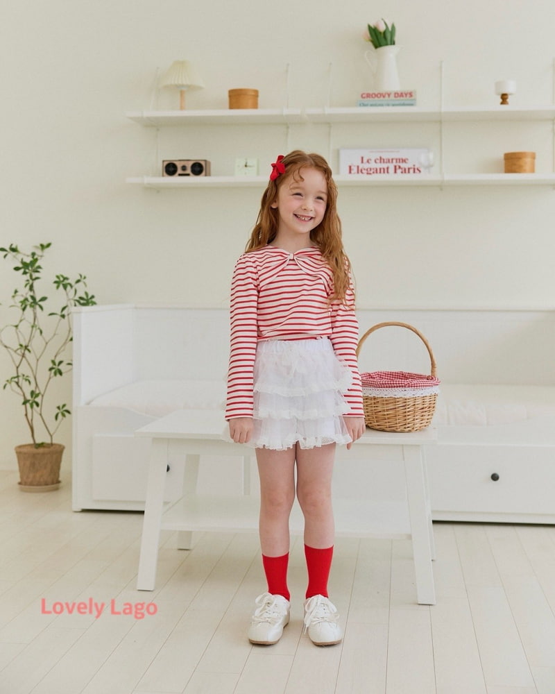 Lago - Korean Children Fashion - #minifashionista - Big Ribbon Shirring Tee - 7