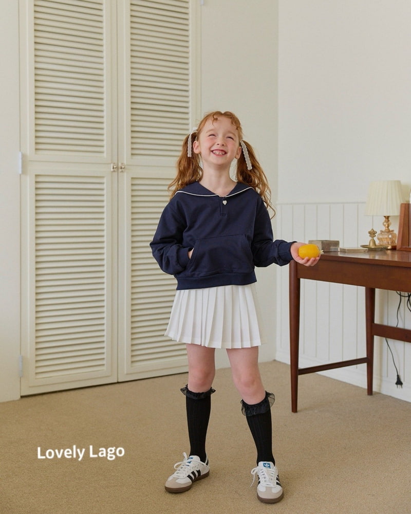 Lago - Korean Children Fashion - #prettylittlegirls - Pleats Heart Button Skirt - 2
