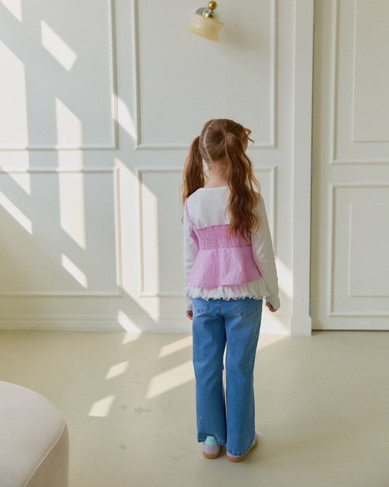 Lago - Korean Children Fashion - #prettylittlegirls - Smocked Ribbon Blouse - 8