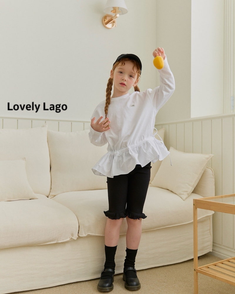 Lago - Korean Children Fashion - #prettylittlegirls - Shirring Frill Long Tee - 4