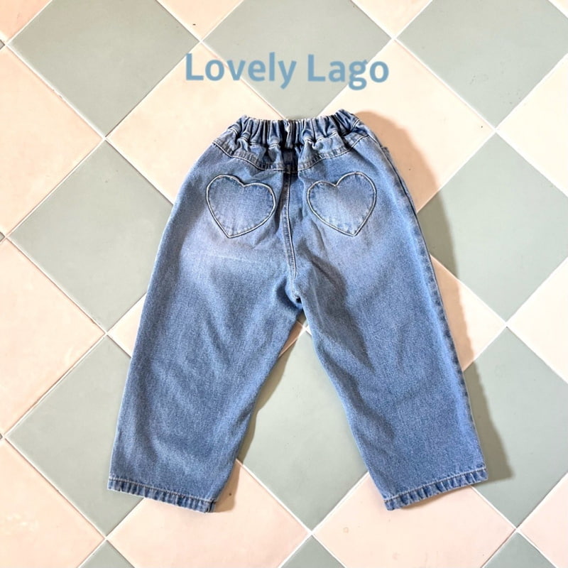 Lago - Korean Children Fashion - #todddlerfashion - Heart Pocket Denim Pants
