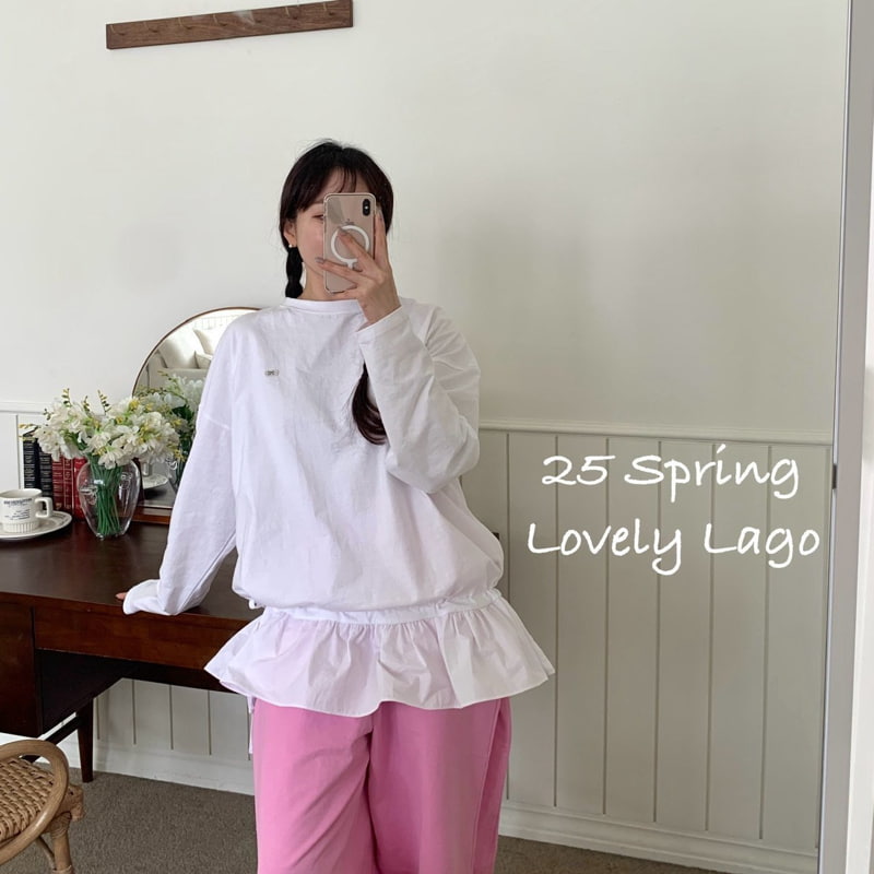 Lago - Korean Women Fashion - #shopsmall - Mom Shirring Frill Long Tee - 3