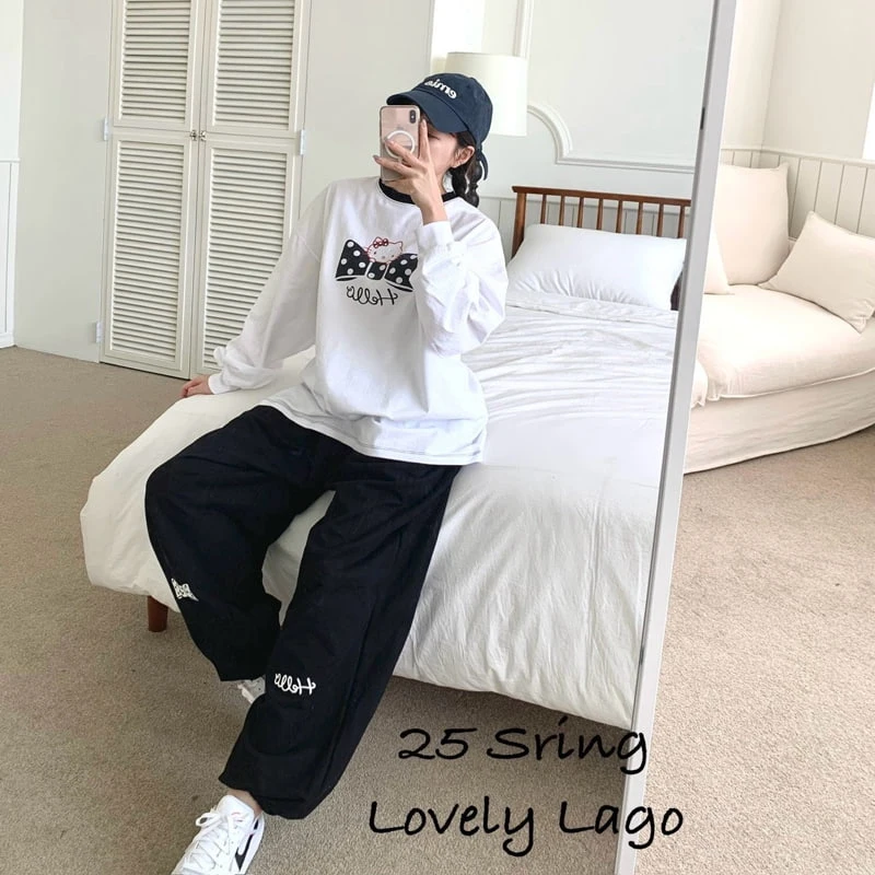 Lago - Korean Women Fashion - #shopsmall - Mom Hello Jogger Pants - 8