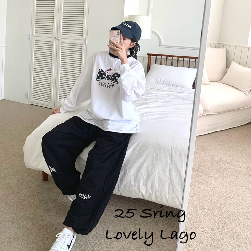 Lago - Korean Women Fashion - #romanticstyle - Mom Hello Tee - 4