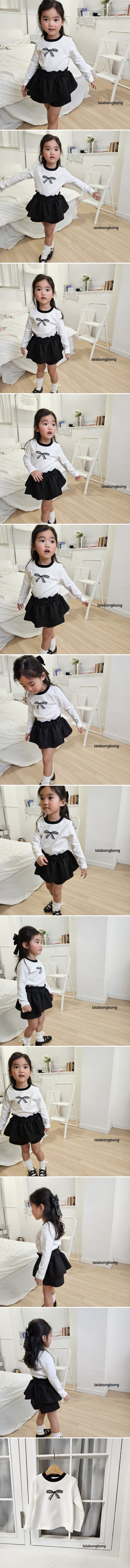 Lalabongbong - Korean Children Fashion - #kidsshorts - Lace Printing Tee