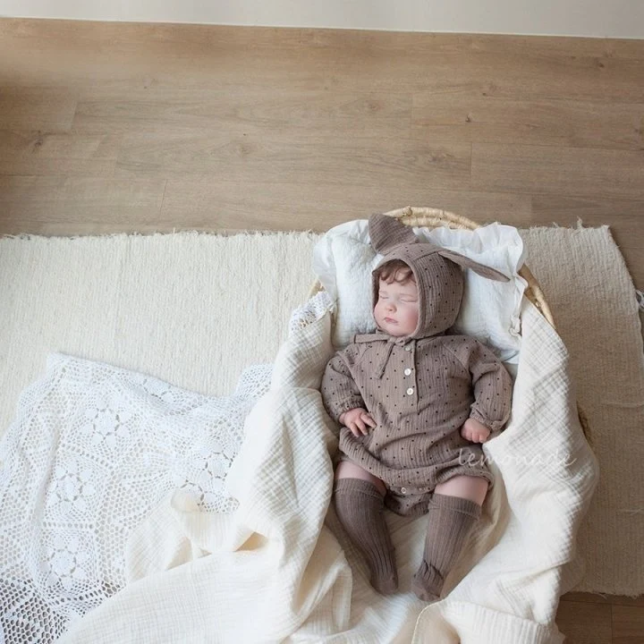Lemonade - Korean Baby Fashion - #babyboutique - Dot Bonnet Suit - 8